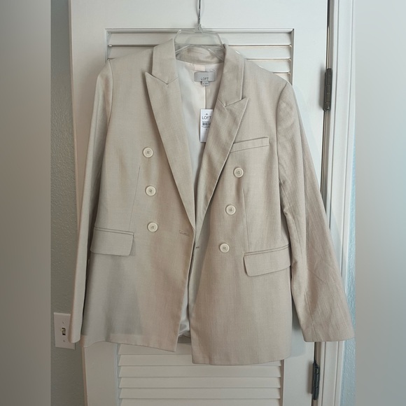 LOFT Faux Denim Double Breasted Blazer - Picture 3 of 5